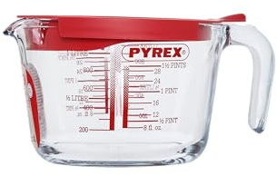 Broc mesureur avec couvercle 1 litre pyrex
