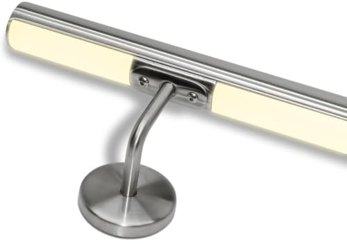 Corrimano per scale in acciaio inox con led bianco naturale multicolor predisposizione led (260 cm, Corrimano con LED luce calda 3000k)