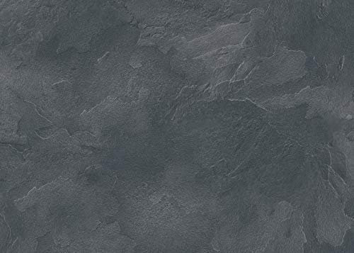 serladur Tischplatte Dekor Dark Slate/Schiefer 110x70 cm, wetterfest für Garten, Terrasse, Balkon in Gastronomiequalität Ersatztischplatte Bistro Tisch Werzalitverfahren