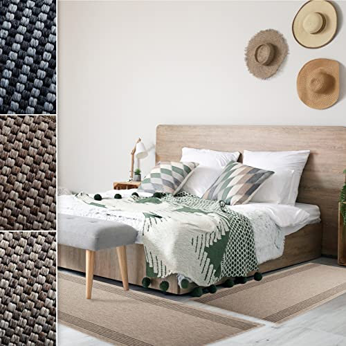 Floordirekt Bettumrandung Natura in Sisal-Optik - Bettvorleger Teppichläufer - 3-teiliges Läufer-Set in 3 Farben (B: 80 cm | L: 1 x 300 cm + 2 x 150 cm, Beige)