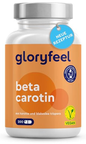Beta Carotin Bräunungskapseln - 200 vegane Kapseln - Markenrohstoff Lyc-O-Beta® aus natürlichem Karottenextrakt - Provitamin A für Sehkraft, Haut & Immunsystem* - Deutschland entwickelt & laborgeprüft