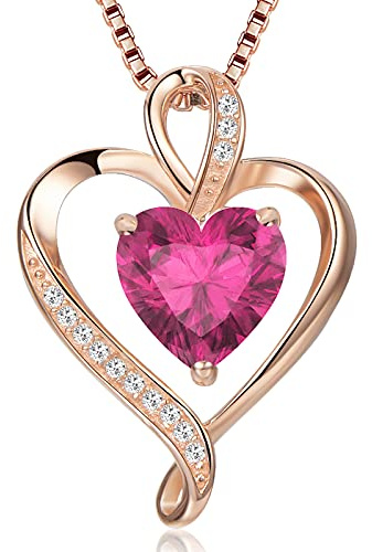 LAVUMO Herzkette 925 Silber/Messing Rosegold Gold Damen Halskette Geschenk | Herz änhänger Kette Damen Schmuck Geschenk für Frau Frauen an Geburtstags Weihnachten Valentinstag Hypoallergen Ketten