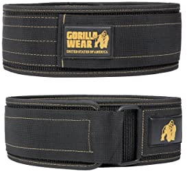 Gorilla Wear 4 Inch Nylon Belt - schwarz - Bodybuilding und Fitness Gürtel für Damen und Herren
