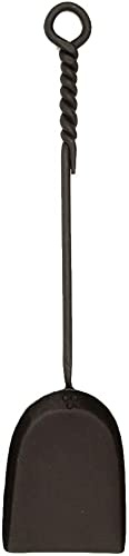 Oakestry Rope Handle Single Mini Shovel Fireplace Tool with Black Powder Coating 18-in Comfortable Long Design for Keeping Hands from Heat of fire, Black