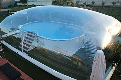 Inflatable TPU Above Ground Swimming Pool Solar Dome Cover Tent W/Blower/Pump (Size: 4x3x2.5m)