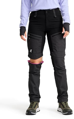 RevolutionRace RVRC GP PRO Zip off Pants da Donna, Pantaloni Resistenti, Ventilati e Convertibili per Tutte Le attività all'aperto, Jet Black, M
