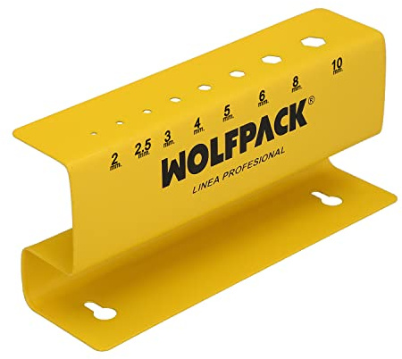 WOLFPACK LINEA PROFESIONAL Halterung für Innensechskantschlüssel mit T-Griff für 8 Schlüssel, Organizer Inbusschlüssel