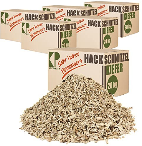 Hackschnitzel für Ofen Rindenmulch für Garten Hochbeet Holz Pflanzen Einstreu Holzhackschnitzel Grob Holzschnitzel Streu Beet Abdeckung Deko Abdeckung 20-500 kg Kingpower