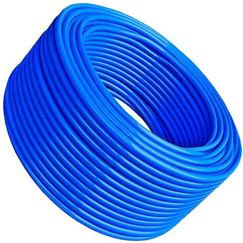 MegaHaustechnik PU Schlauch blau 12mm Außendurchmesser x Wandstärke 2mm = Innendurchmesser 8mm, Länge 100 Meter, Polyurethan Pneumatik Druck Öl Benzin Wasser Luft PUN Kunststoffschlauch