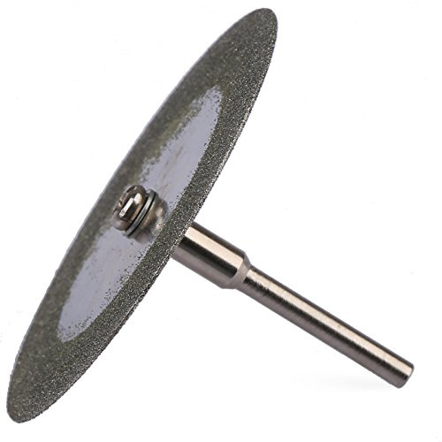 Hicello 5 Stücke 60mm Carbon Stahl Trennscheiben 60mm Mini Diamant Sägeblatt mit Anschluss 3mm Schaft für Bohrer fit Dreh Werkzeug