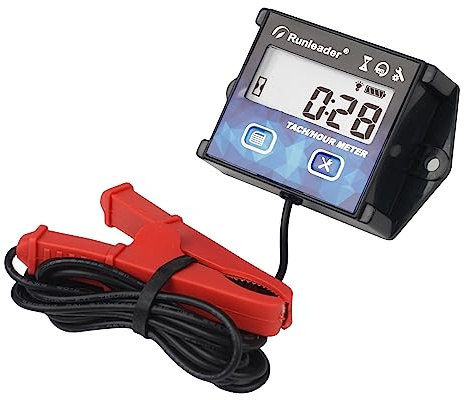 NInE-ROnG Compte Tour Compteur Heure Maintenance Meter avec Rétro-éclairage Utilisation Imperméable à l’eau pour Tondeuse à Gazon Moto hors-bord Moteur Générateur Souffleuse à Neige
