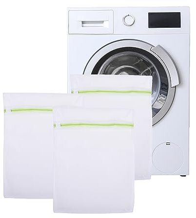 Wäschenetz für Waschmaschine 3 Stück Wäschenetz 40 x 50 cm, Wäschesack mit Reißverschluss, Mesh Wäschesack, Wiederverwendbar Wäschebeutel, Waschmaschine Netzbeutel für Hemden, Jeans, Pullover