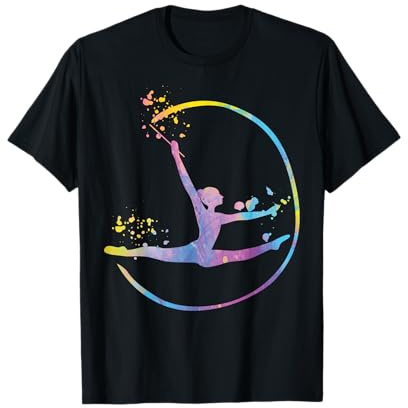 Turnerin mit Band Mädchen Kinder Rhythmische Gymnastik T-Shirt