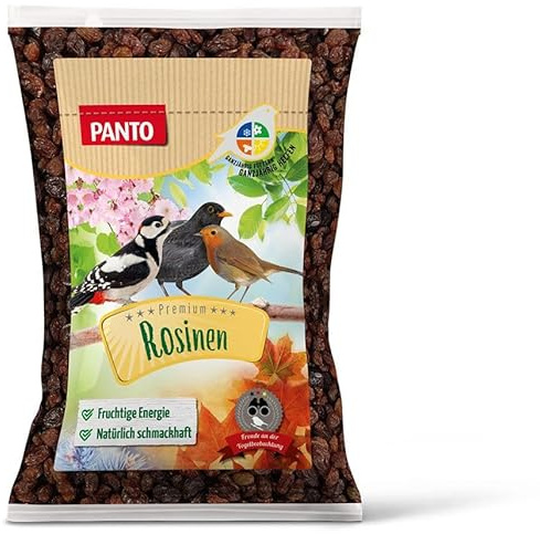 PANTO Rosinen 10 x 1 kg – Wildvogelfutter energiereich, Vogelfutter, Vorrat | Süße, energiereiche Rosinen für Körner- & Weichfresser – ideal für Futterhaus & Futterspender, auch als Beimischung