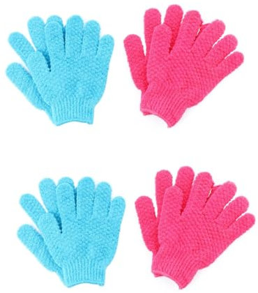 Amosfun 8stücke Exfolierende Handschuhe Peeling-handschuhe Zur Körperreinigung Für Sanfte Hautpflege Und Massage Für Hauttypen Geeignet Himbeer