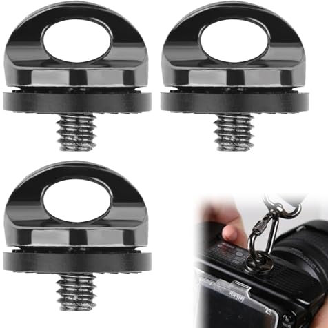 Adattatore a vite per cinghia della fotocamera,Viti di montaggio della fotocamera 1/4 pollici,Compatibile con la maggior parte delle singole microcamere,Bastoni per selfie e treppiedi 3 pezzi Tokaneit