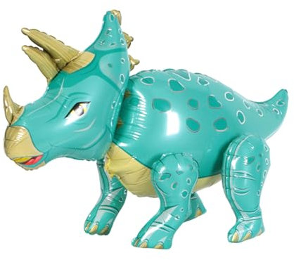 3D Dinosaurier Luftballons für Party Dekorationen, Kinder Dinosaurier Party Luftballons Aluminium folien Folien Dinosaurier Luftballons für Happy Birthday Tier Themen Party Triceratops Blau