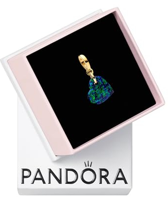 Pandora Schillerndes Grünes Herz Charm-Anhänger 763348C01 Pendente