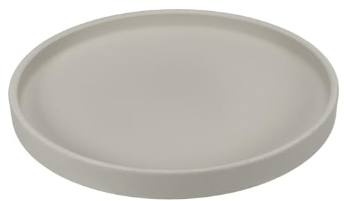 PATIKIL 8.9 Pouces Soucoupe Ronde en Céramique pour Plantes, Plateau De Soucoupe pour Plantes Bac À Fleurs pour Intérieur Extérieur Patio Balcon, Gris