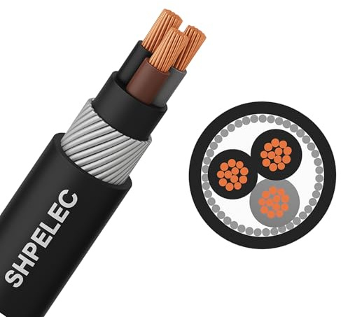 SHPELEC® 6943X 3 Core Steel Armoured Cable - Available in 1.5mm and 2.5mm, Various Lengths for Electrical Installations (1.5mm, 10 m)