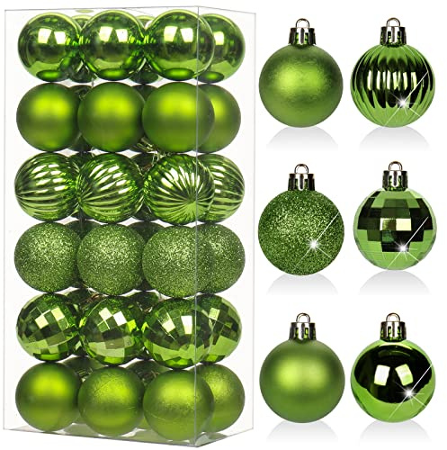 36er-Set 4cm Christbaumkugeln Set Weihnachtsbaumkugeln Kunststoff Weihnachtsbaumschmuck mit Aufhängeöse Weihnachtsbaumschmuck für Hochzeit, Feiertage, Party, Weihnachten, Halloween, Heimdekoration