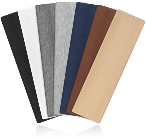Pannband Dam Sport, 7 Stycken Tunna Elastiska Hårband med Halkskydd, Mjuka Hårband för Yoga Fitness Löpning (Ljusgrå, mörkgrå, svart, marinblå, brun, khaki, vit)
