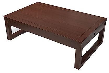 SaryEdge Niedriger Holztisch/Teetisch im japanischen Stil, mit Schubladen, niedriger Meditationstisch im Retro-Stil, Couchtisch für Erkerfenster, für Tatami, Schlafzimmer, E(Groß