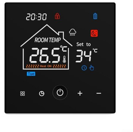 Termostato programable de calefacción por suelo radiante, termostatos digitales manuales, controlador eléctrico de calefacción de suelo para el hogar