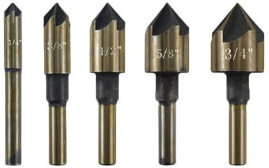 Juego de brocas avellanadoras de cobalto M35, 5 uds., 82 grados, 5 flauta, vástago hexagonal, broca avellanadora de Metal(Round)