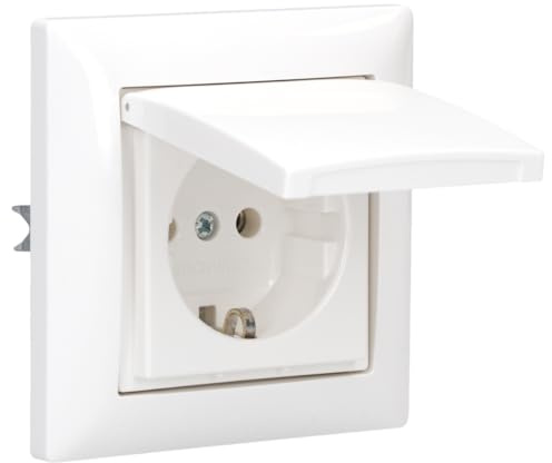 Busch-Jaeger Busch-balance SI SCHUKO Steckdose mit Klappdeckel Set + Rahmen