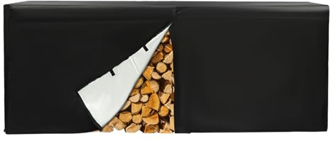 Repomanda Log Stores Outdoor, Weatherproof Log Storage Rack Cover, Firewood Log Rack Cover, 8ft Heavy Duty Waterproof 420D Oxford Fabric, Fire Wood Protection Cover, Black
