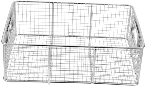Alipis Frittierkorb Aus Edelstahl Mit Griff Rechteckiger Snackkorb Zum Frittieren Von Pommes Und Hähnchen Wiederverwendbarer Edelstahl Frittierbehälter Für Küche