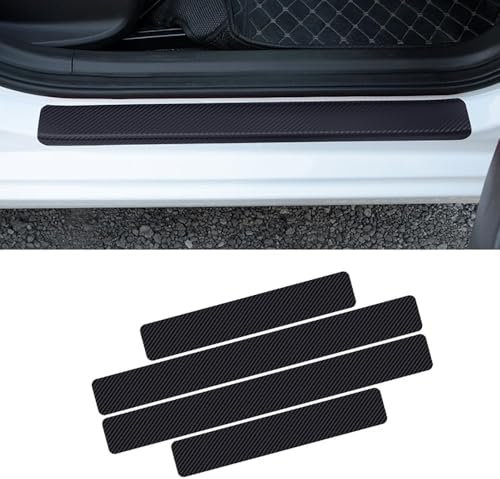 HWMUMI 4 Stück Auto Einstiegsleisten Schutz für VW Touran II, Kohlefaser Türschweller Aufkleber Anti Scratch Autotür Schutzfolie Lackschutzfolie Styling Zubehör