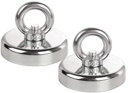SZAXCCOM Magnete Stark 48mm Neodym Magnete Extra Stark Groß Magnetfischen Magneten Starker Halt Magnet mit Gewinde,Außenbereich Industrie 2Stück
