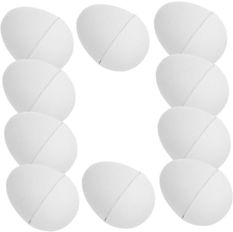 Toyvian 10pcs Painting Paper Pulp Eggs DIY Paintable Unfinished Eggs Blank Paper Easter Decorations for Boys and Girls Easter Crafts