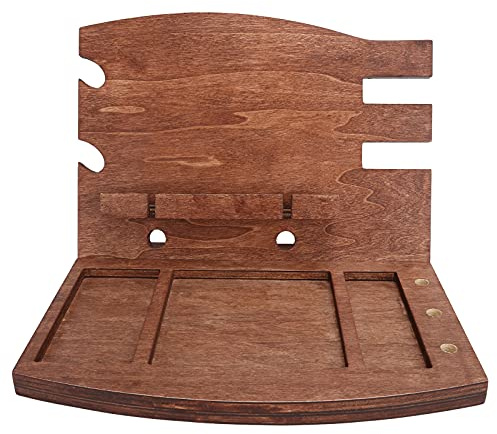 Cerlyiont Docking station per telefono in legno Staffa portaoggetti da scrivania Portachiavi Portafoglio Stand Organizer per casa e ufficio