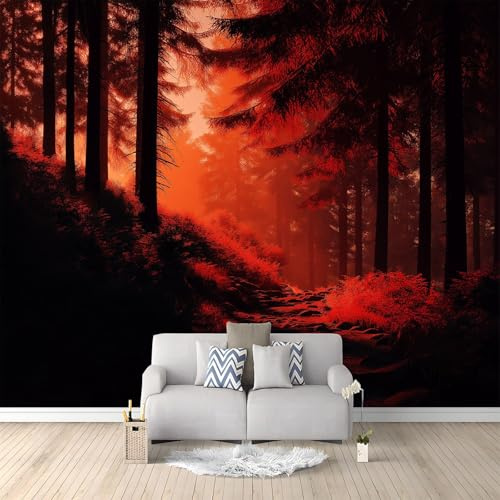 Fotomurales 3D Bosque Dramático 400x280 cm Papel Pintado Fotográfico, Decoración De la Pared Murales para Salón, Dormitorio, Habitación para Niños, Pared de TV