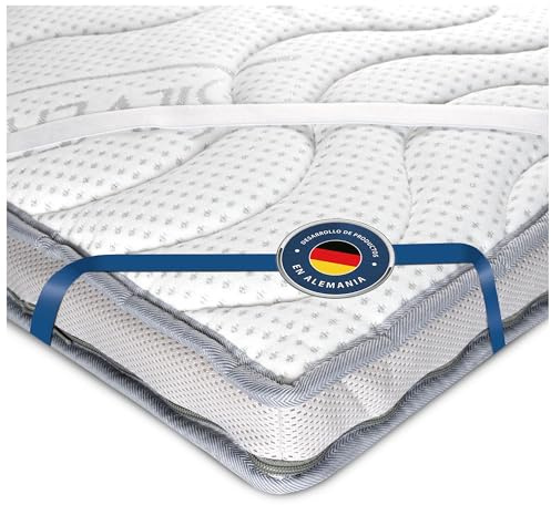 BMM Classic Komfort Topper 90x200 cm H2 morbidom, topper in schiuma fredda, certificato Öko-Tex, sovramaterasso ortopedico, altezza 8 cm, topper prodotto in Germania.