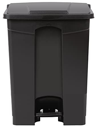 Jantex CW723 Polypropylene Kitchen Pedal Waste Bin 65Ltr, Black | Hands-free pedal operation keeps hands hygienic, with a tight-fitting lid that seals in odors for commercial environments.