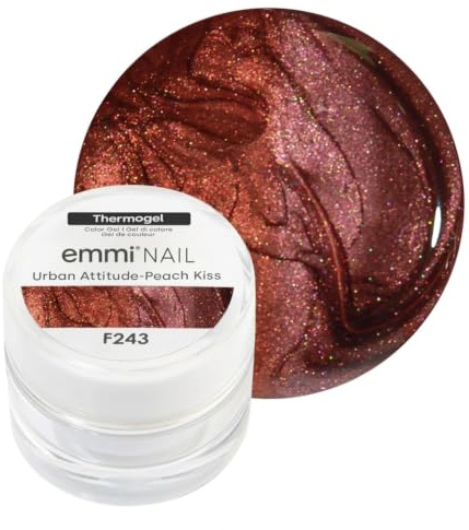 Emmi Nail Thermo-Farbgel: Veganes UV/LED-Gel für glänzendes Finish, hohe Deckkraft, Thermoeffekt, mittelviskos, kein Verlaufen in die Nagelränder, 5 ml (Urban Attitude - Peach Kiss)
