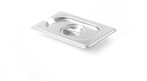 HENDI Couvercle Gastronorm GN 1/9 avec encoche pour louche, Kitchen Line, résistance thermique -40 °C à 250 °C, 176x108mm, épaisseur 0,7mm, acier inoxydable