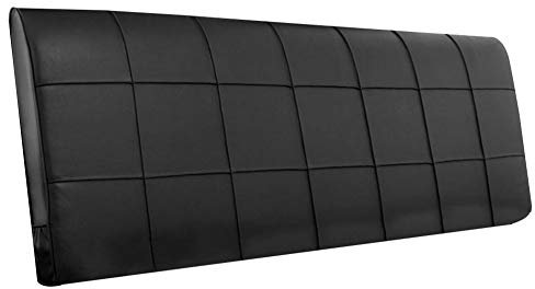 HAIPENG Rückenlehne Bett Kissen Ohne Kopfteil Nachttisch Abdeckung Leder Weich Gepolstert Lendenwirbelsäule Pads Kopfstütze, 5 Farben (Farbe : SCHWARZ, größe : 150x8x58cm)