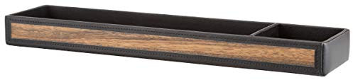 Sebastian Sturm Stifteschale FRANKIE | Echtes Holz und Leder in Schwarz | Stiftschale Stiftablage