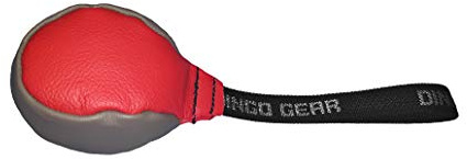 Dingo Gear S02784 hundleksak, mjukt äkta läder, med handtag för bitträning, Ø 8 cm, slumpmässigt urval