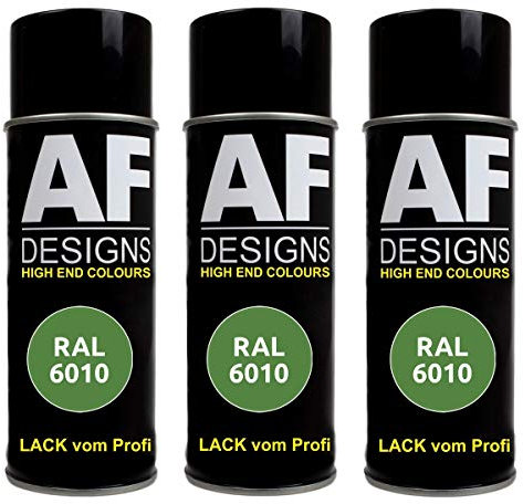 Alex Flittner Designs 3X Ral Pintura en Espray Pintura Coche Laca Colorida Lata de Aerosol RAL6010 Grasgruen Mate