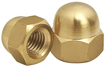 Écrou décoratif en laiton, écrou borgne en laiton, écrou borgne, écrou-M10 (1 capsule)