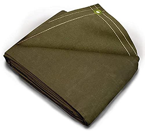Tarps Now Segeltuchplanen mit Messingösen, strapazierfähig, Mehrzweckplane für Vordach, Zelt, Dach, Camping, 473 ml, Olivgrün, 3 x 30 cm