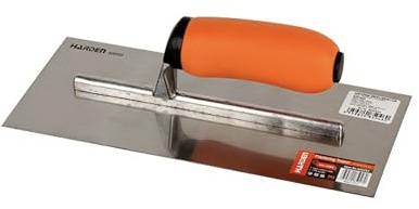 Harden Professional 11 inches x 4.7 inches Plastering Trowel – #50 Carbon Steel Blade, Heat Treated & Tempered, Dual-Color TPR Handle – Professional Finishing Tool