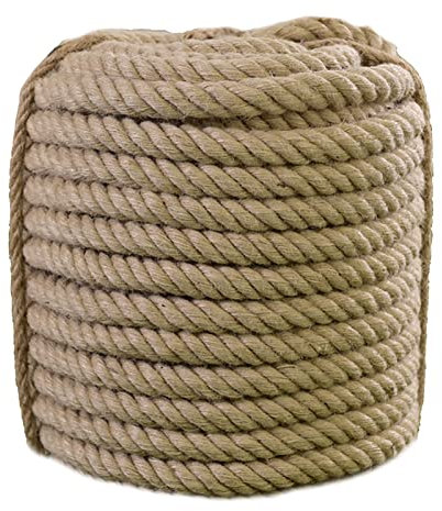 YNGJUENCP Corda di Canapa del Juta 18mm, Corda di Spessore Naturale A 4 Strati, 10m Forti Cordicelle di Cordicella per Il Giardinaggio Che Fa Decorare Il Campeggio(Size:18mm×40m)