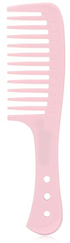Bred tandkam, rosa utredningskam, frisörkam för hemsalong, stor tandduschkam, snygg kam, hårborste för styling, hårkam